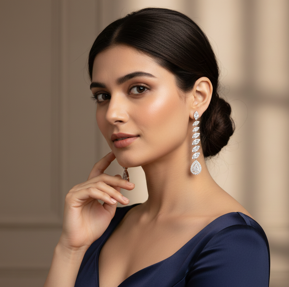 Velvet Aura Diamond Dangler Earrings - 3