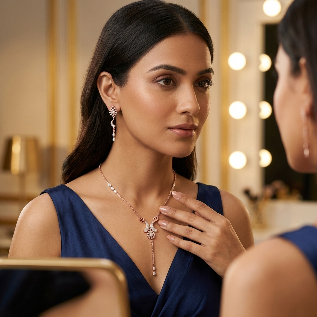 Velvet Diamond Aura Necklace Set