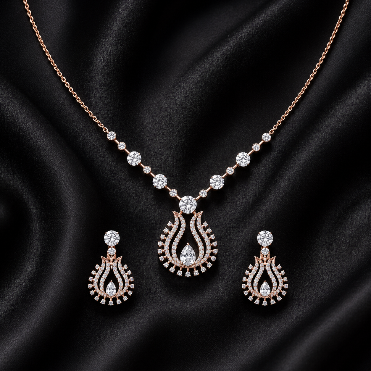 Golden Touch Diamond Elegance Necklace Set