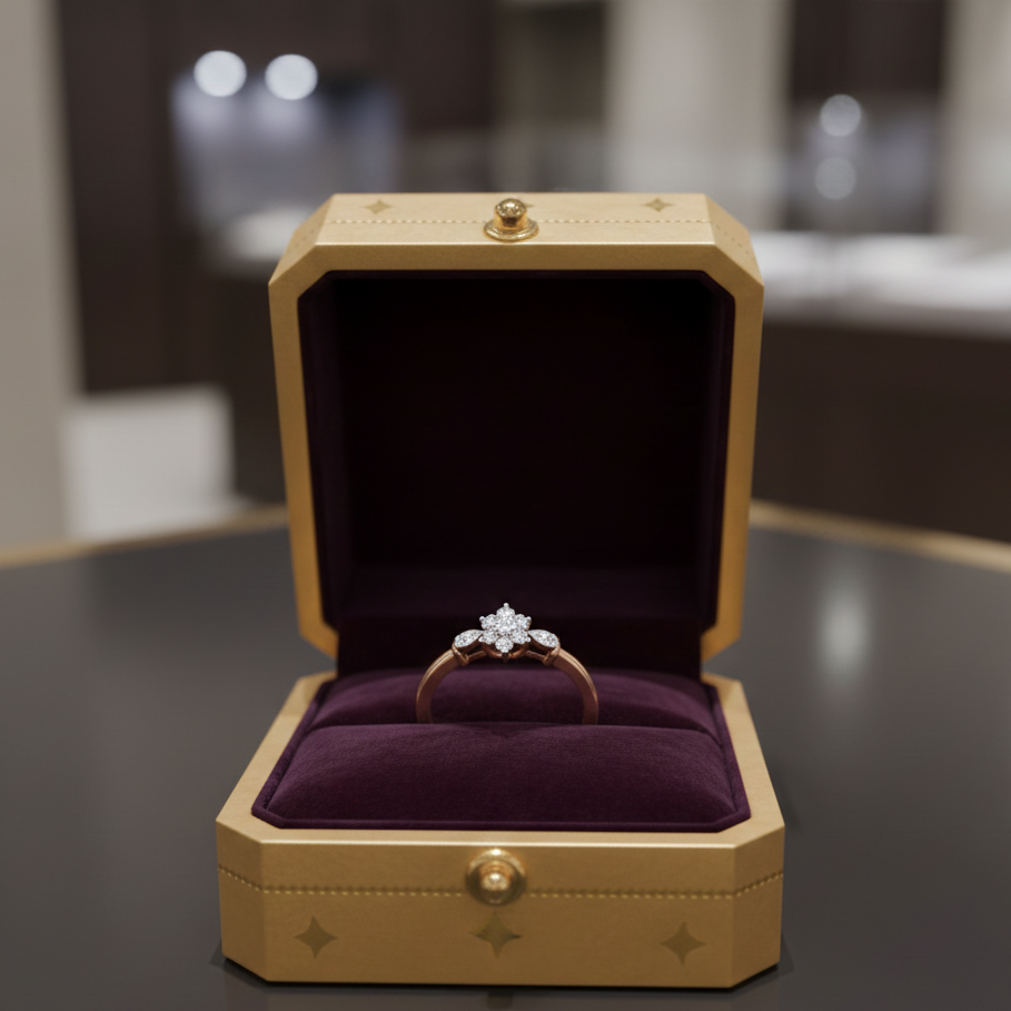 Luxe Halo Ivy Diamond Ring