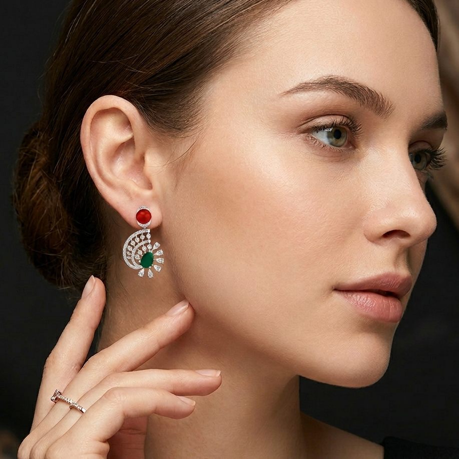 Premium Finish Diamond Dangler Earrings - 3