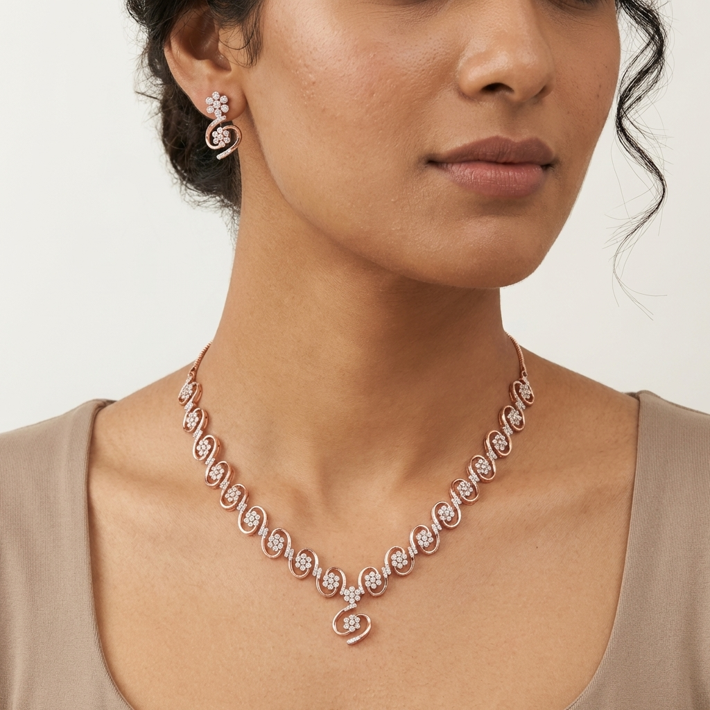 Classic Diamond Dazzle Necklace Set - 4