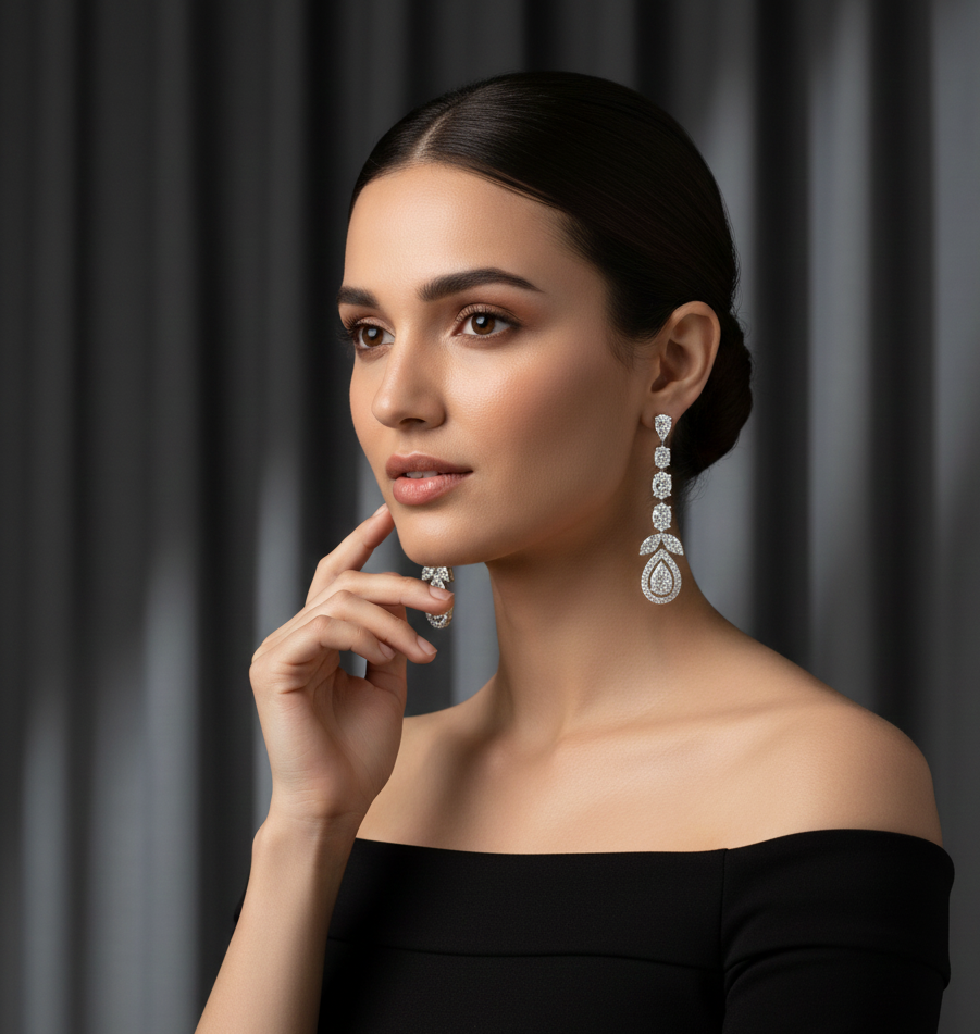 Gleamora Diamond Dangler Earrings - 3
