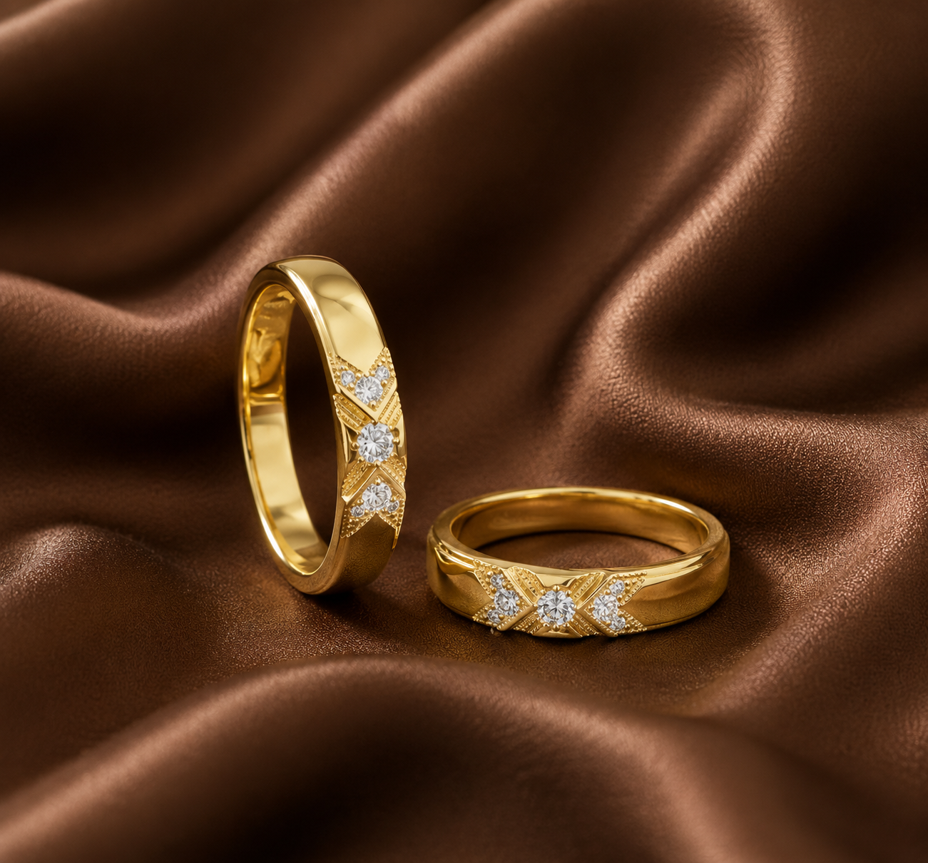 Luxury Diamond Couple Band