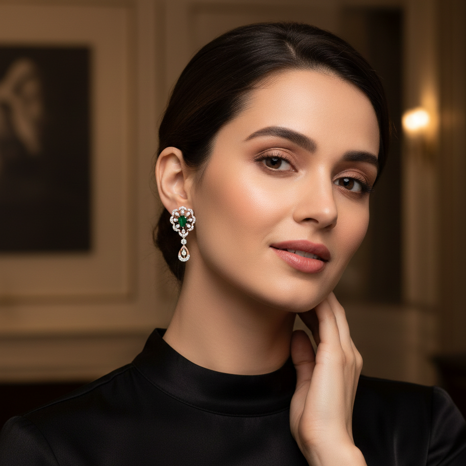Dravina Radiant Diamond Danglers