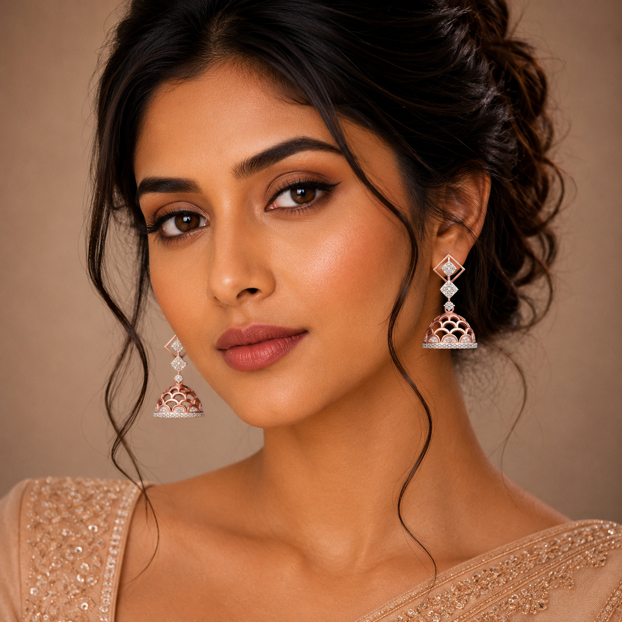Graceful Diamond Jhumki Earrings - 3