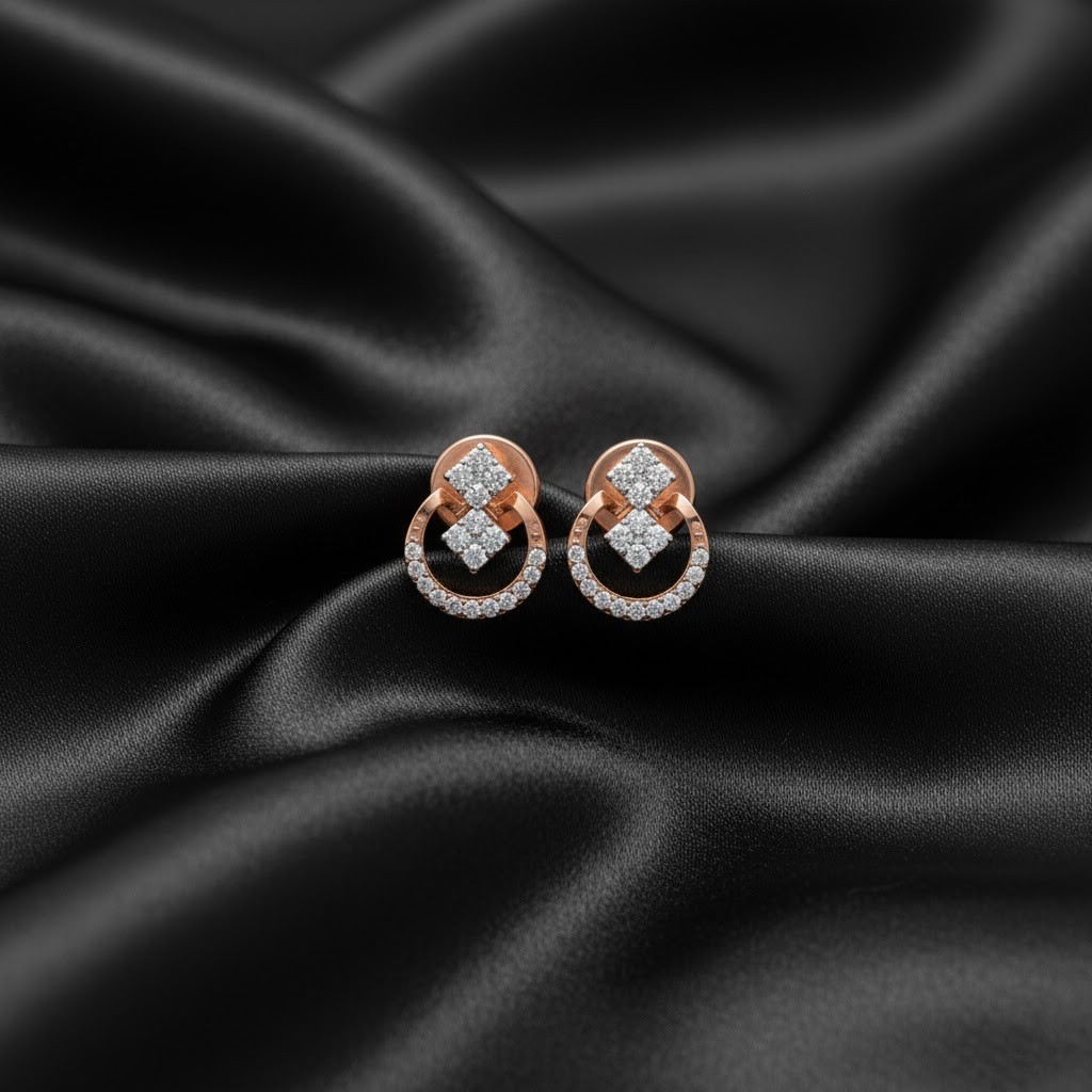 Graceful Diamond Stud Earrings