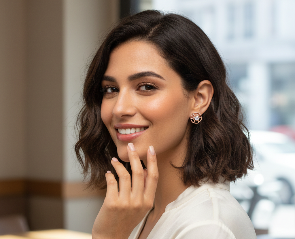 Sparkling Diamond Stud Earrings
