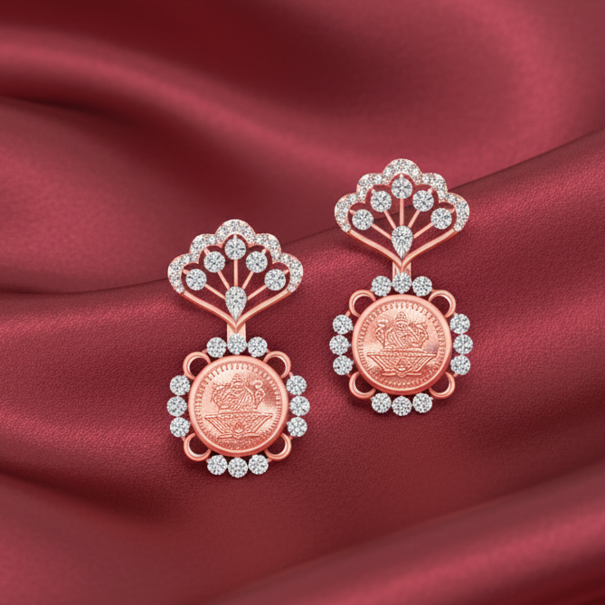 Silver Tone Diamond Dangler Earrings - 3
