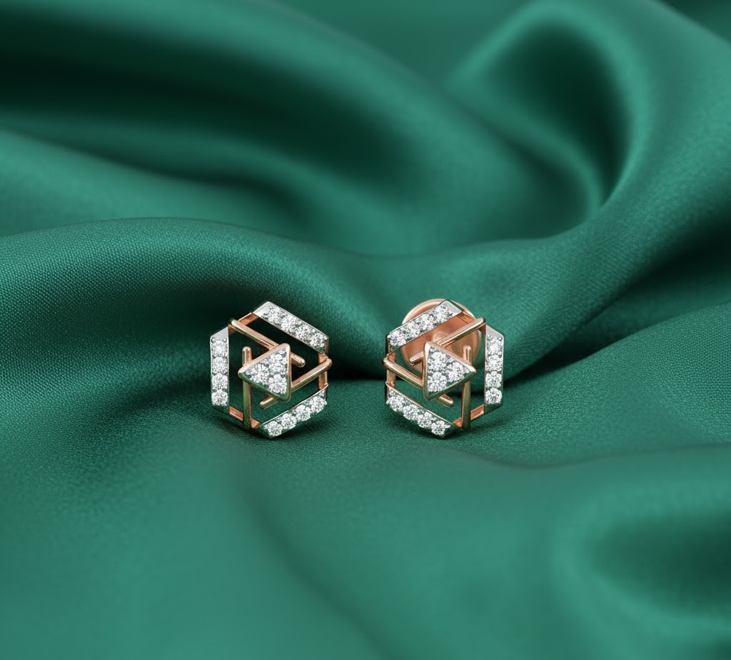 Premium Handcrafted Diamond Stud Earrings