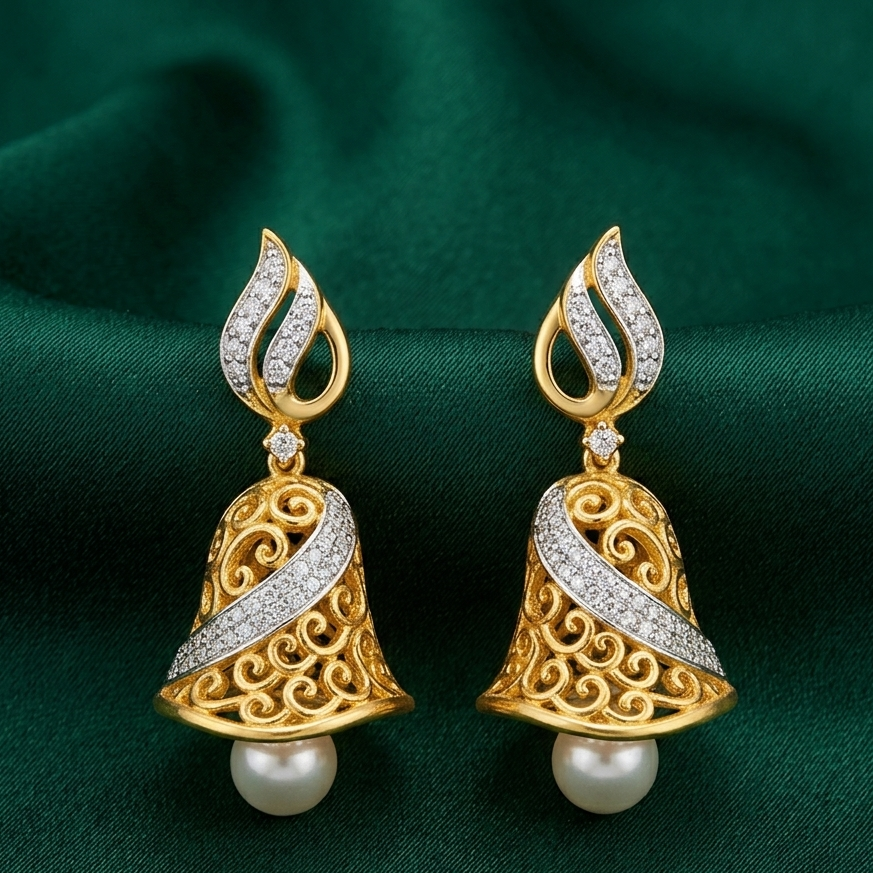 Premium Sparkle Hoop Diamond Earrings - 3