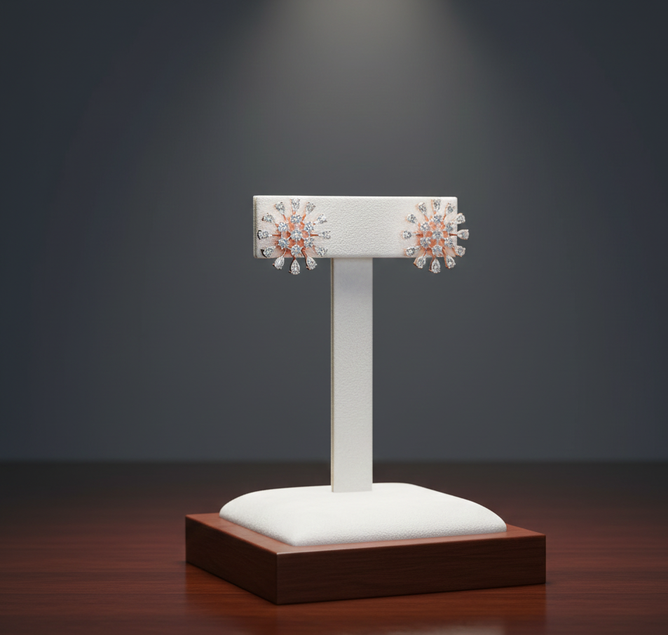 Crystal Gleam Diamond Earrings - 4
