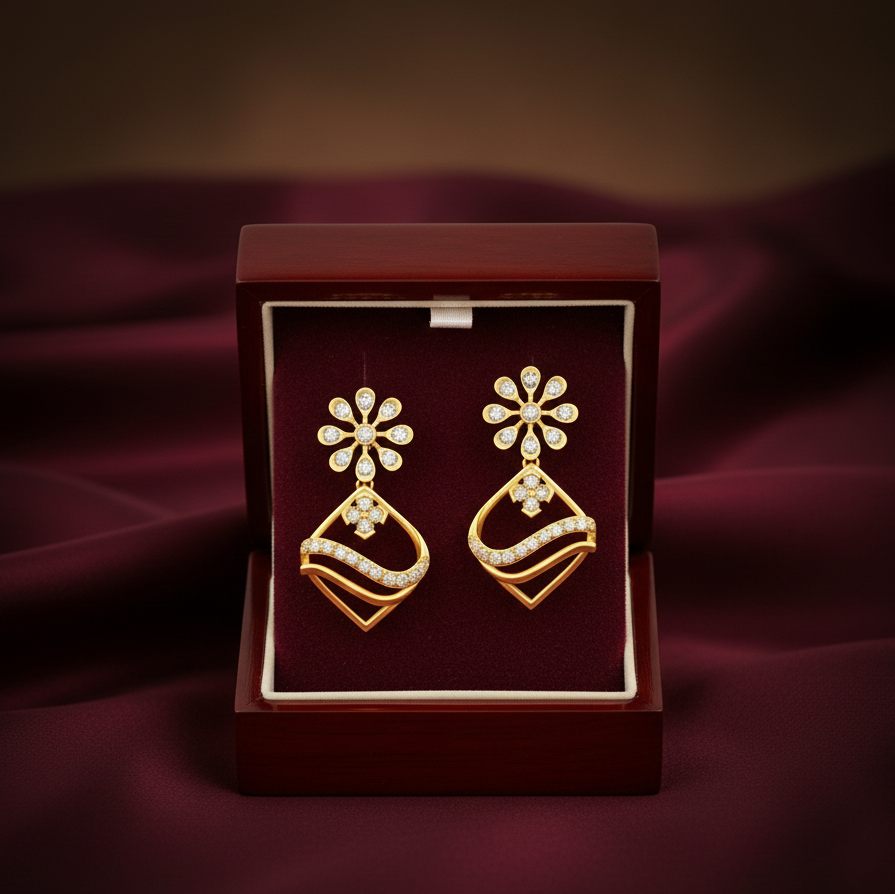 Modern Classic Diamond Stud Earrings