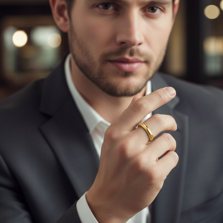 Bold Crown Gents Gold Ring - 3