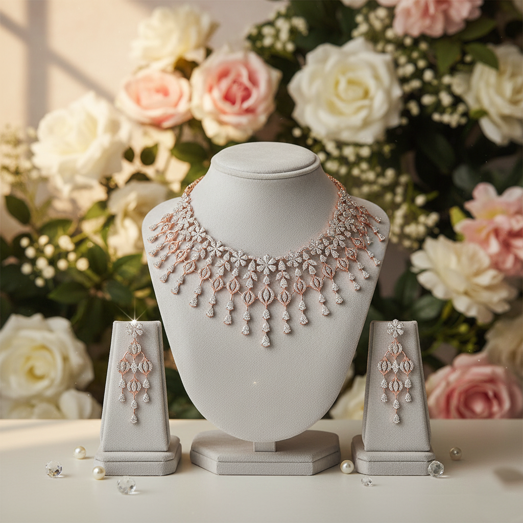 Diamond Legacy Necklace with Designer Earrings