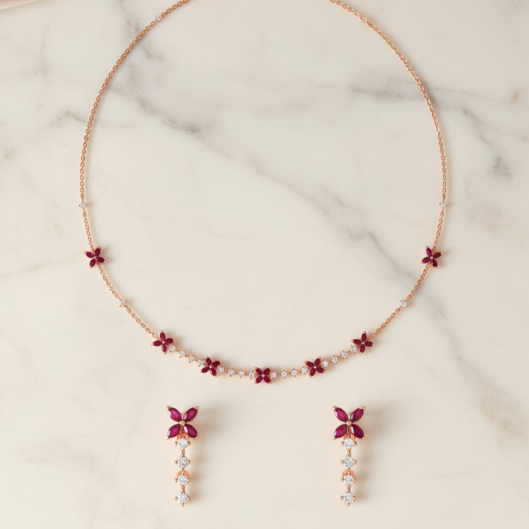 Modern Diamond Grace Necklace Set