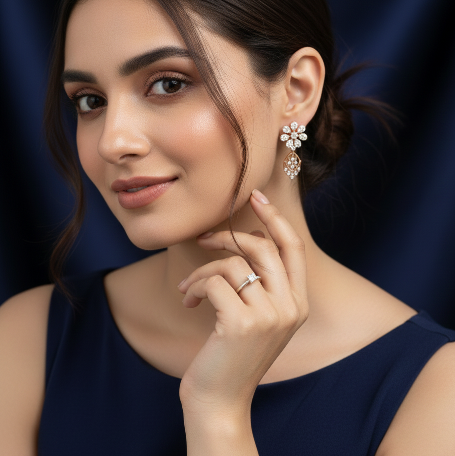 Elegant Cut Diamond Dangler Earrings