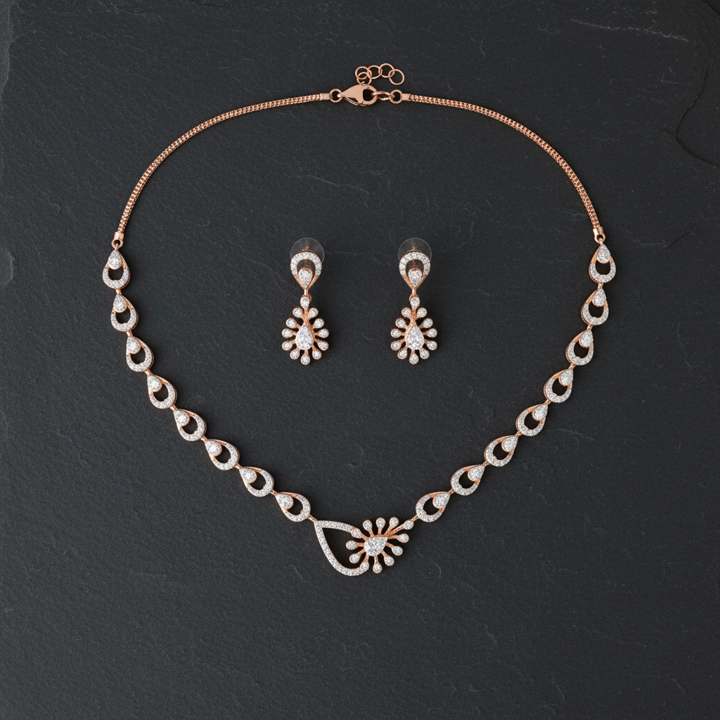 Regal Diamond Luxe Necklace Set - 3