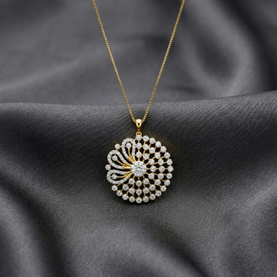 Diamond Crystal Petal Pendant