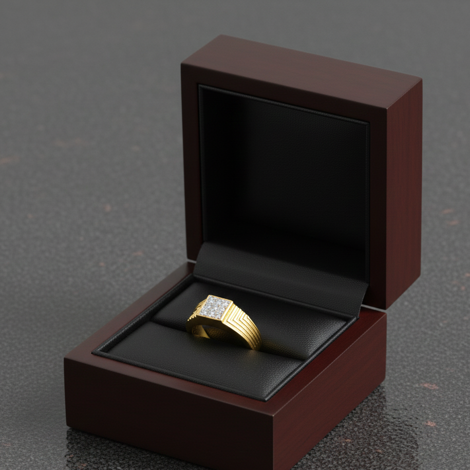 Elite Crown Diamond Gents Ring - 4
