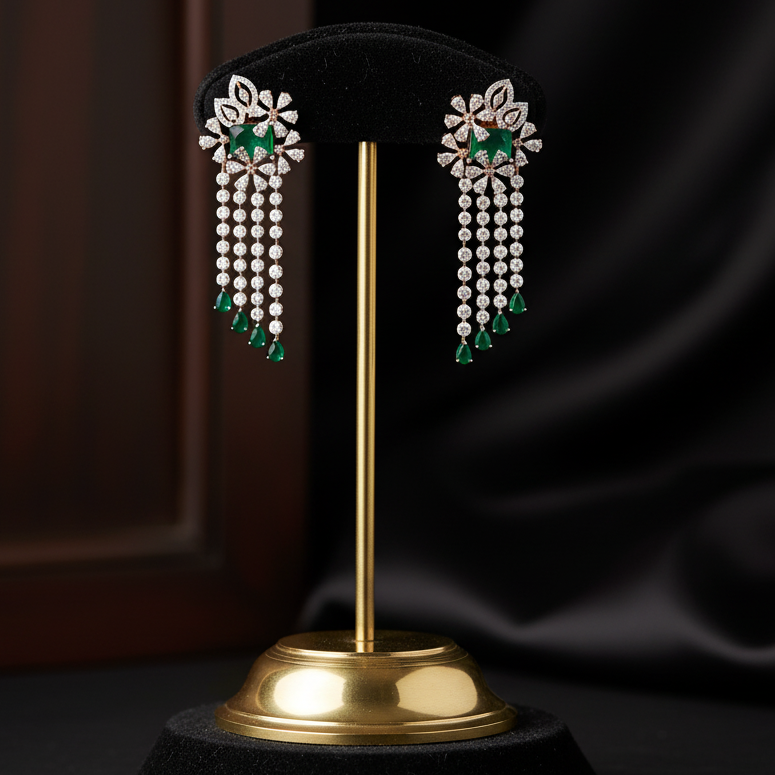 Charm Sparkle Diamond Drop Danglers - 3