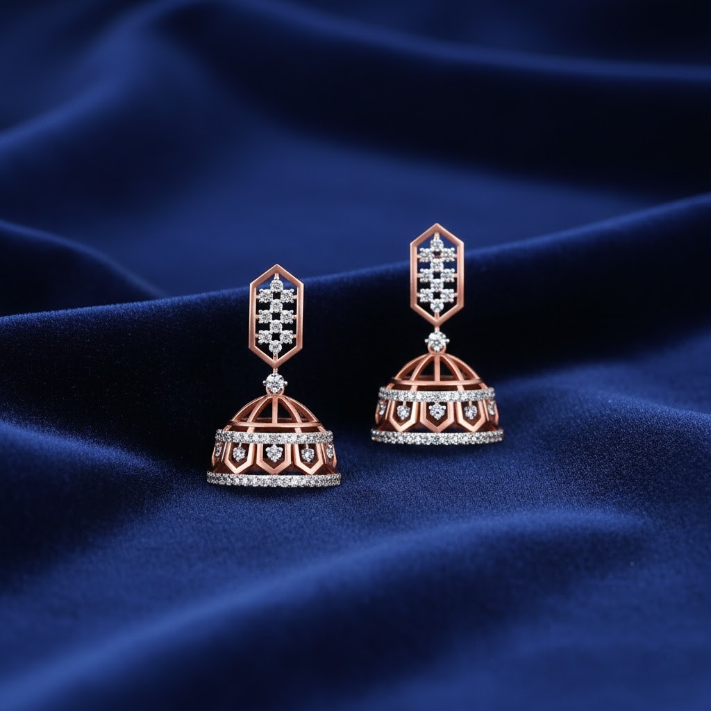 Bright Glow Diamond Jhumki Earrings