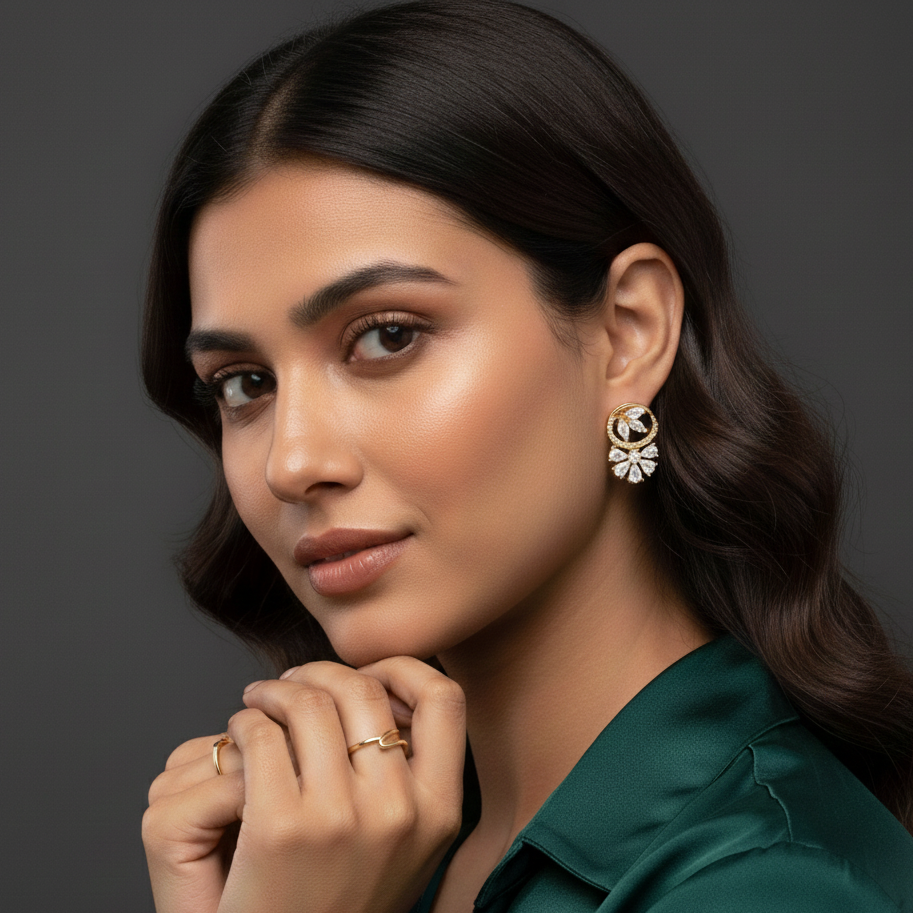 Premium Shine Diamond Stud Earrings