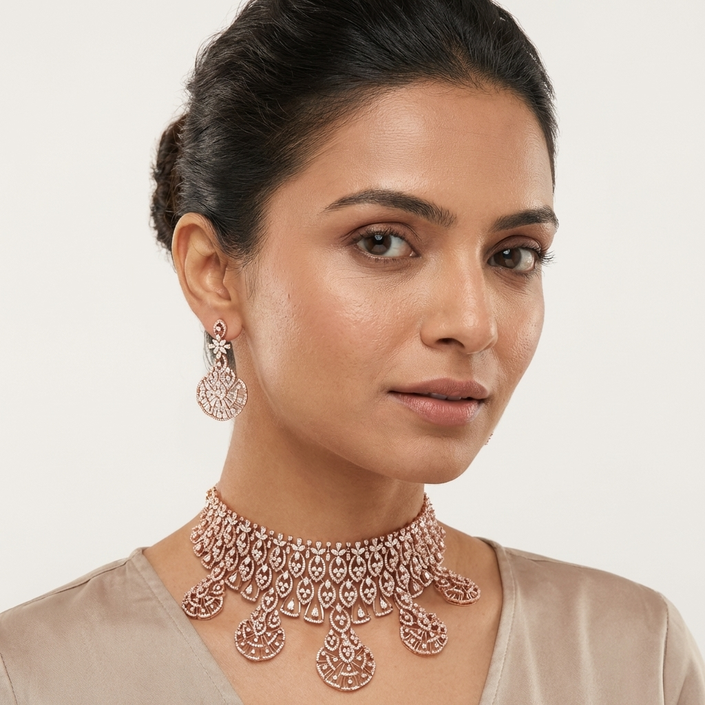 Radiance Diamond Bridal Necklace Set - 4