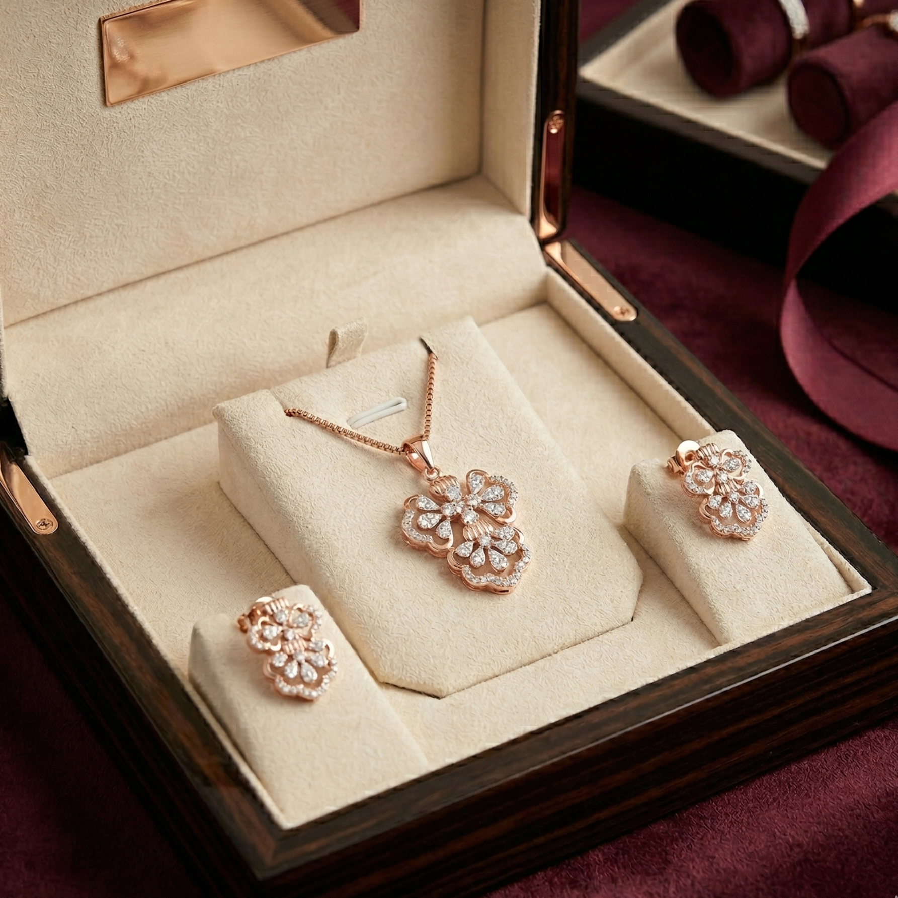 Golden Touch Diamond Pendant Set - 3