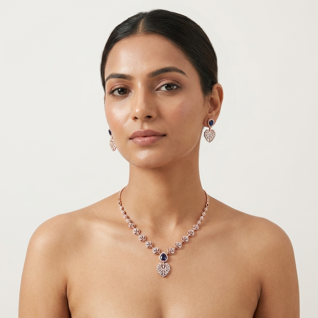 Shimmering Diamond Luxe Necklace Set - 3