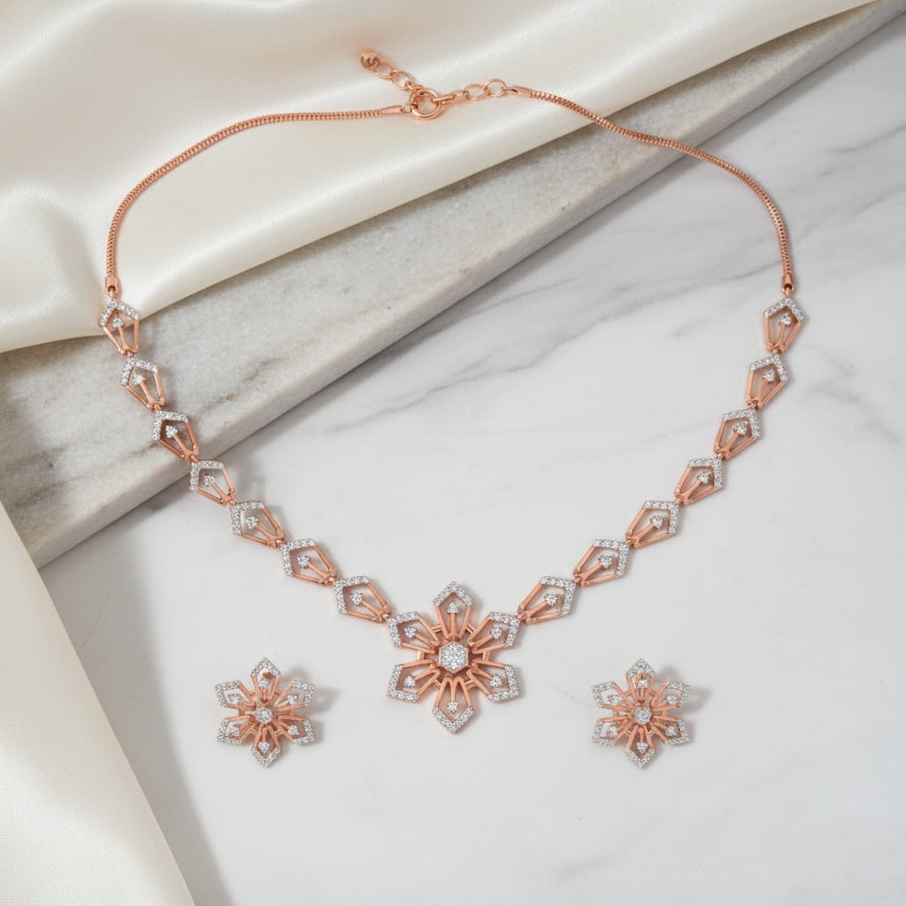 Ethereal Diamond Aura Necklace Set