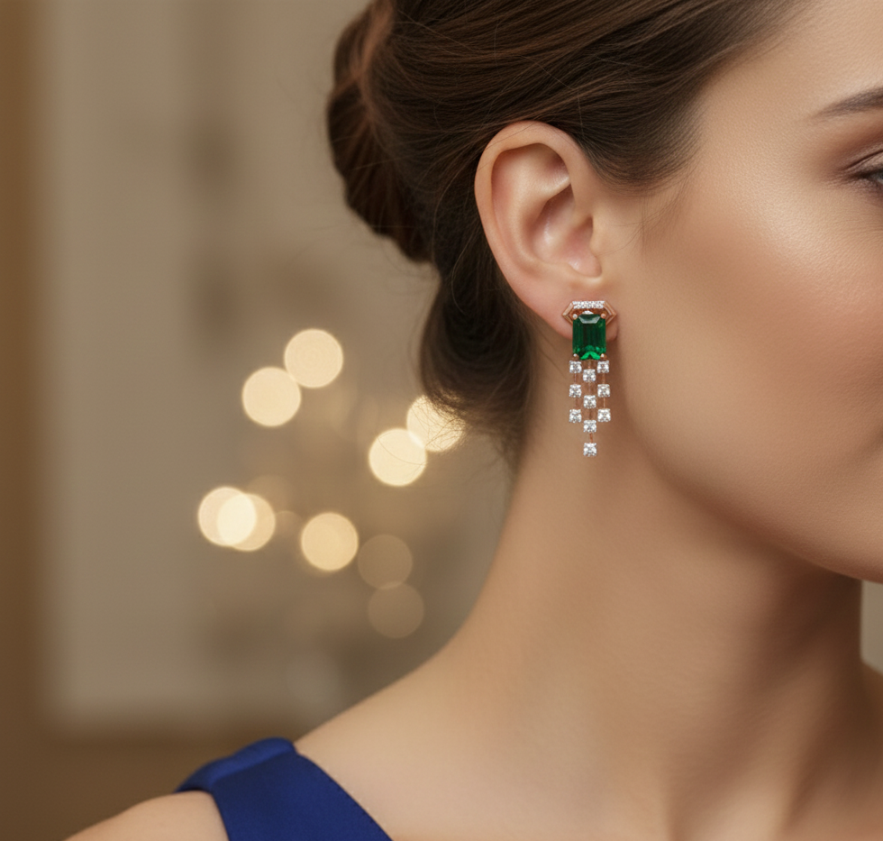 Luxe Halo Diamond Drop Earrings - 3
