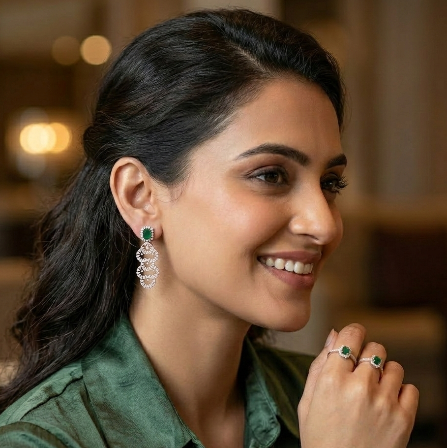 Sophisticated Diamond Drop Earrings - 3