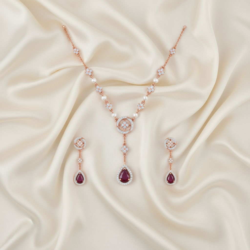 Premium Diamond Shine Necklace Set