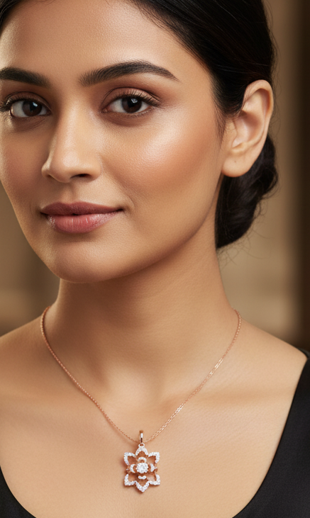 Glamorous Diamond Pendant Necklace