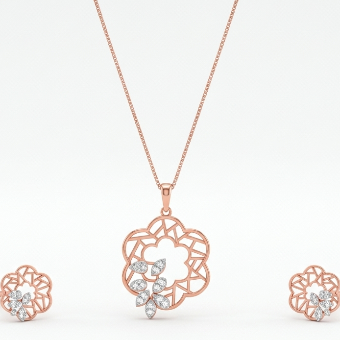 Grand Spark Diamond Pendant Set - 3