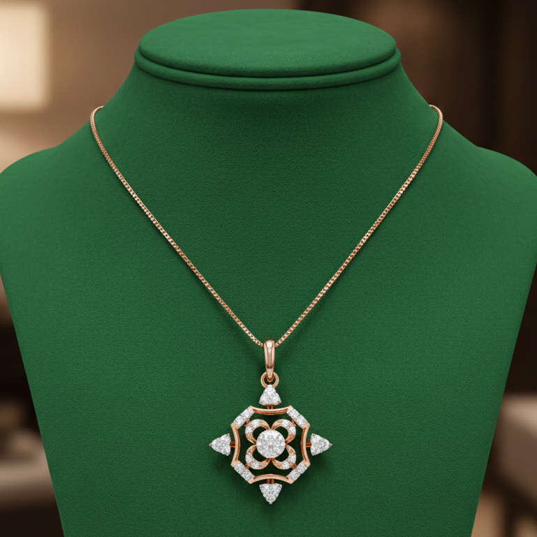 Elegant Gold Diamond Pendant - 3