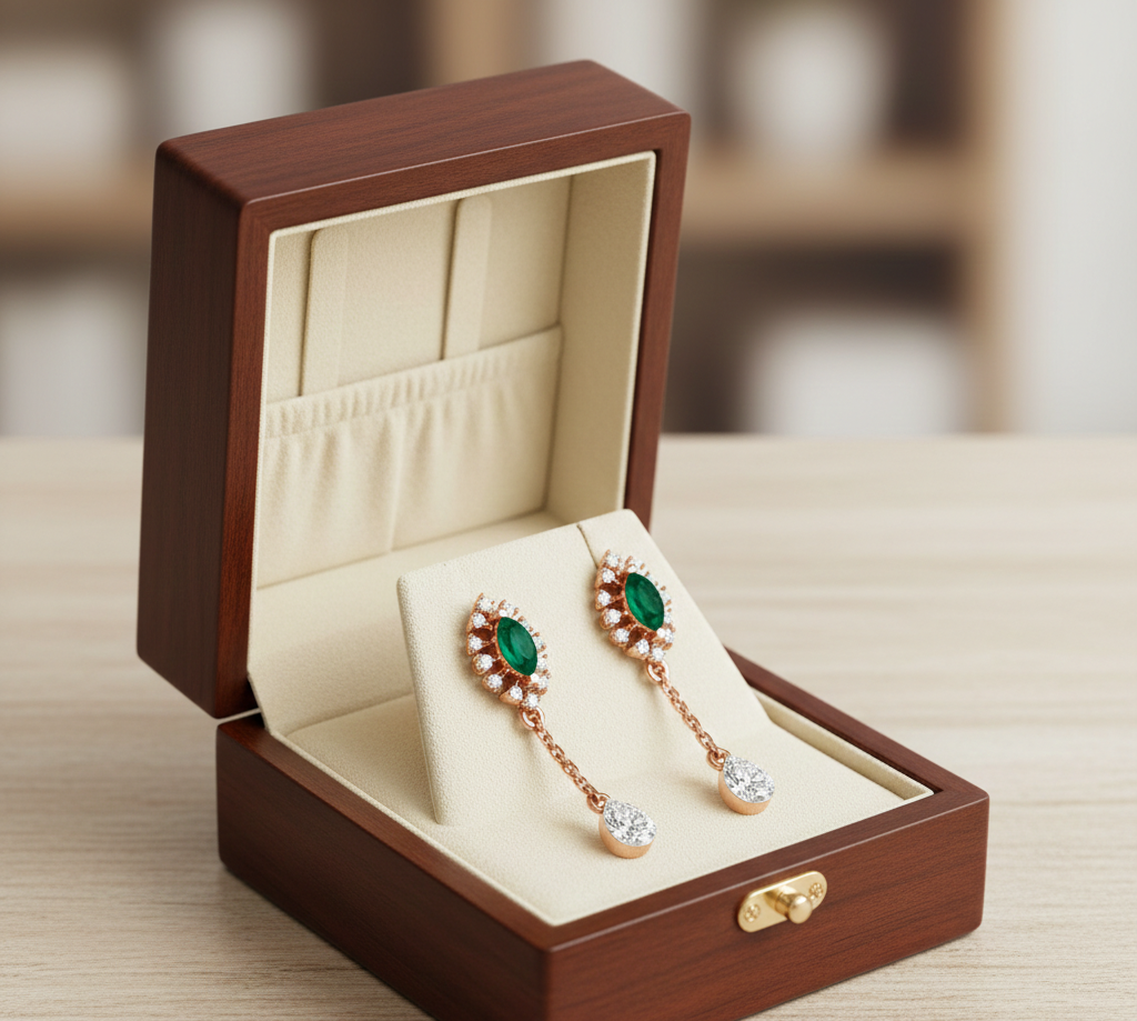 Bellique Radiant Diamond Drop Earrings
