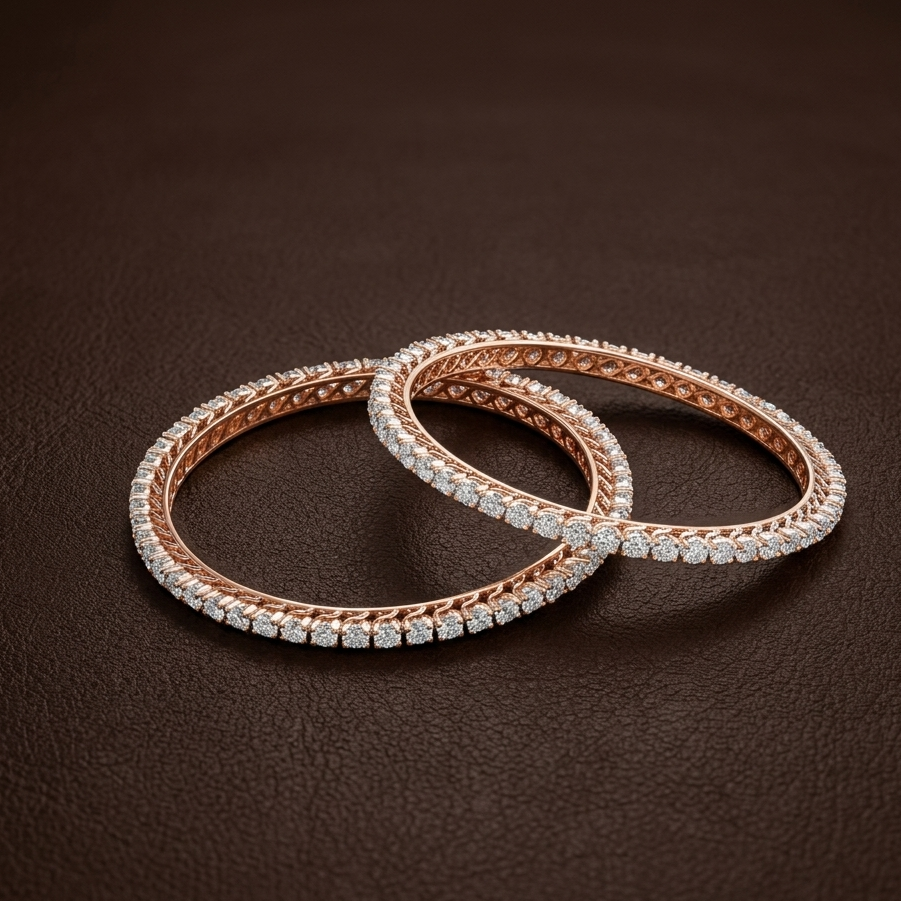 Halo Diamond Bangles