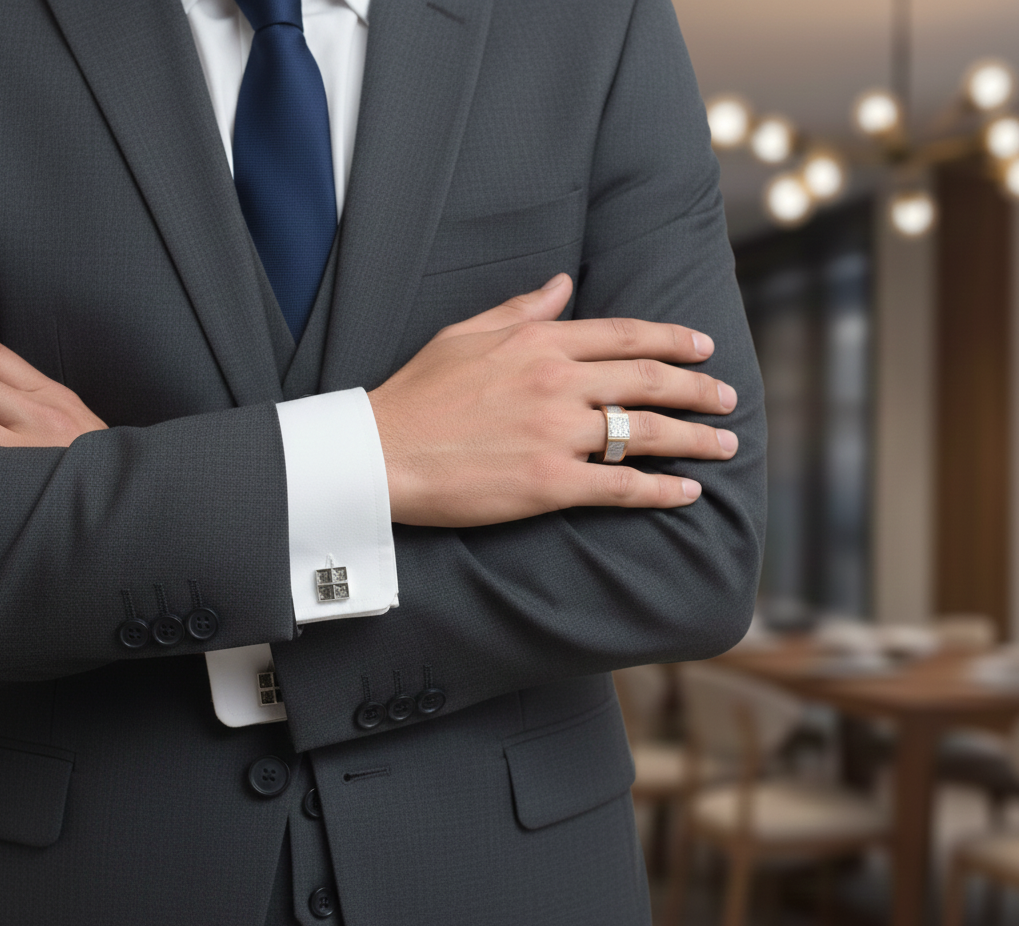 Power Statement Diamond Gents Ring