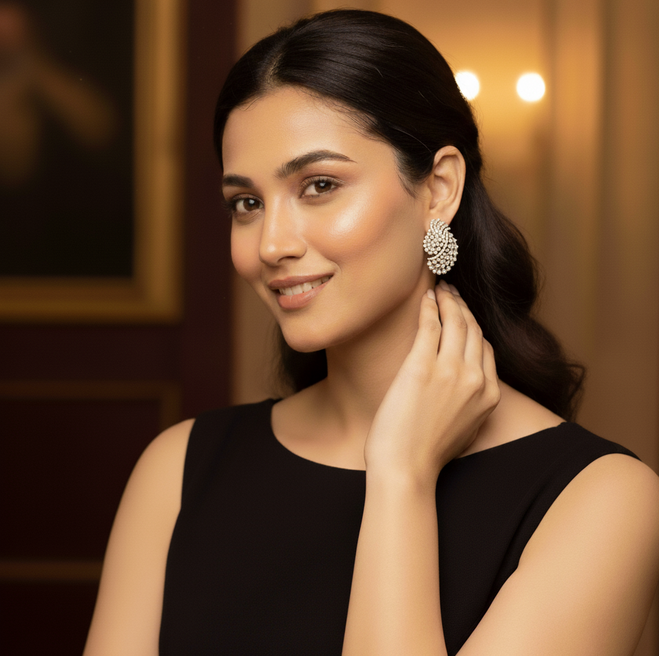 FSPDE02775B Elegant Diamond Earrings