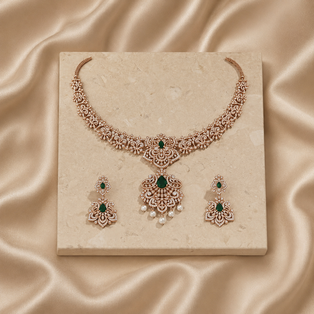 Glittering Diamond Shine Necklace Set