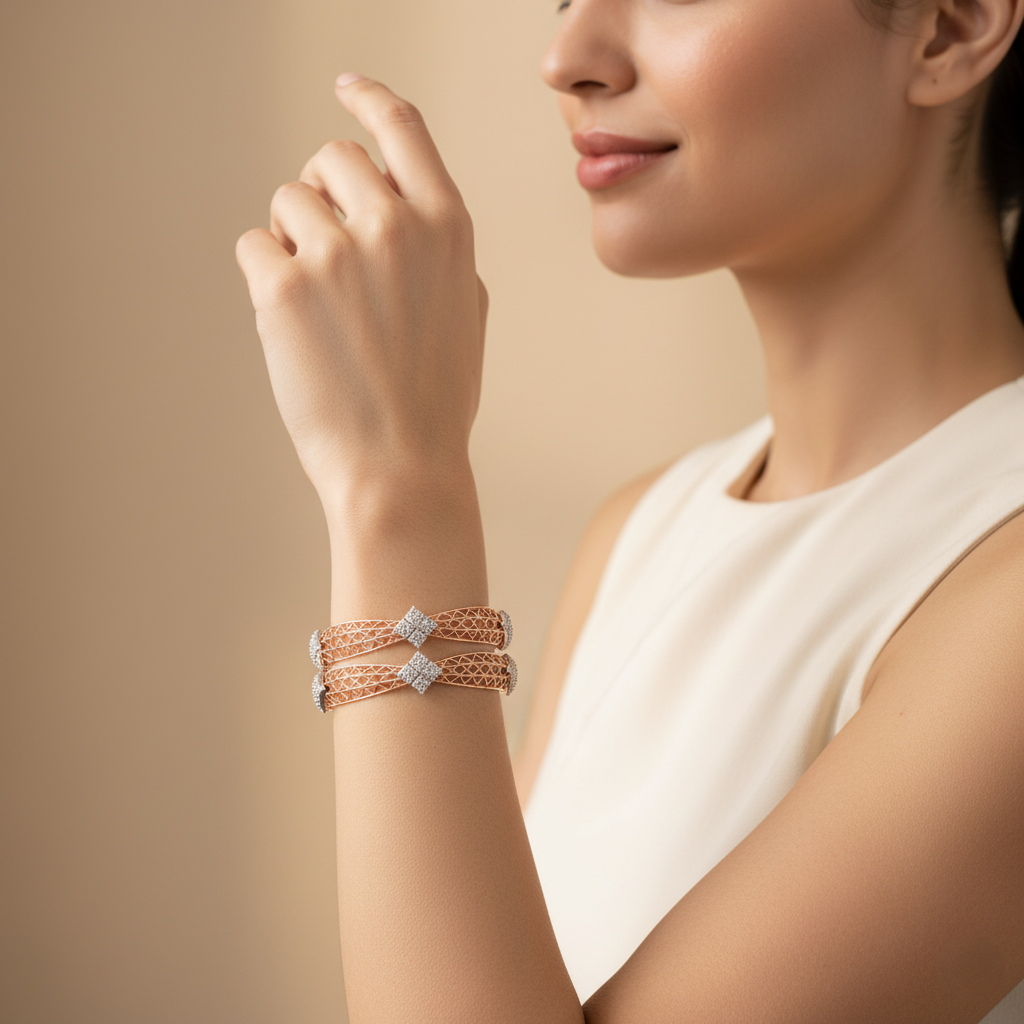 Iris Filigree Diamond Bangle