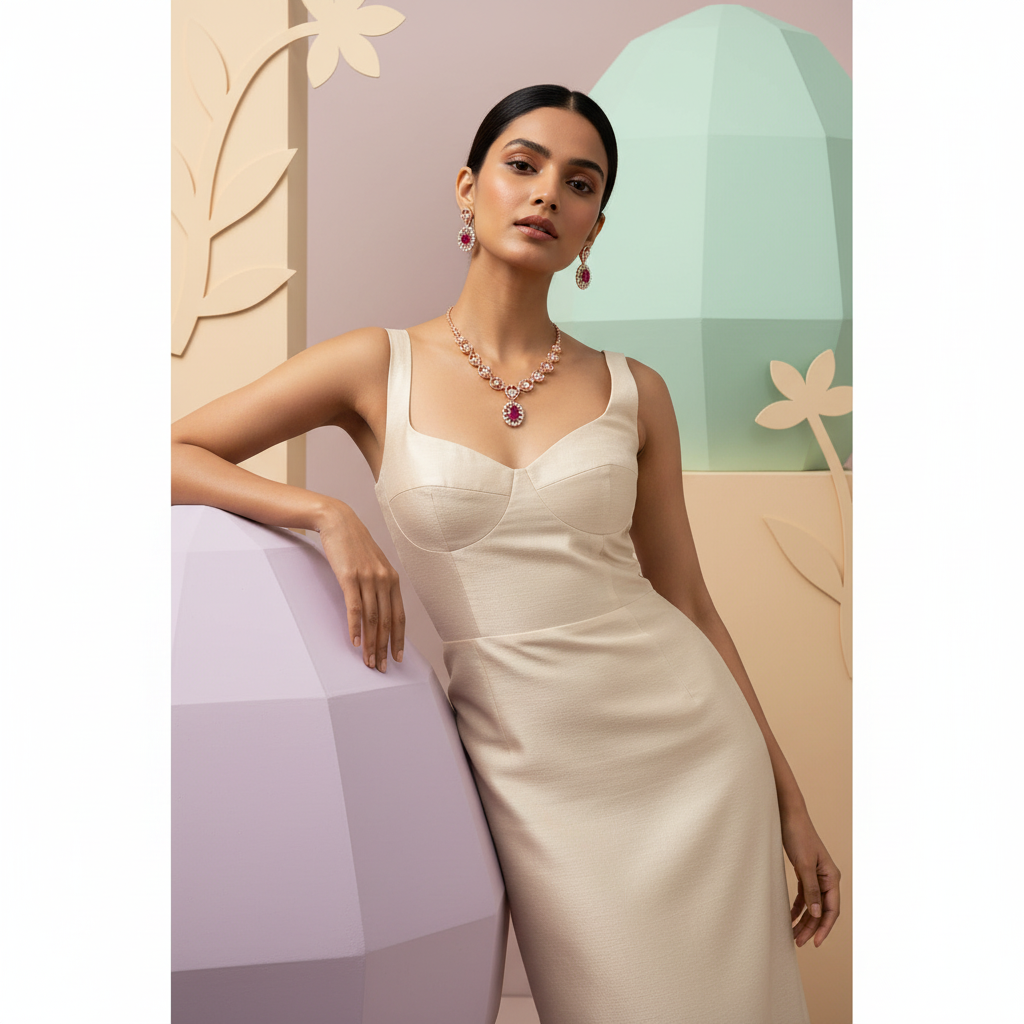 Velvet Diamond Shine Necklace Set - 3