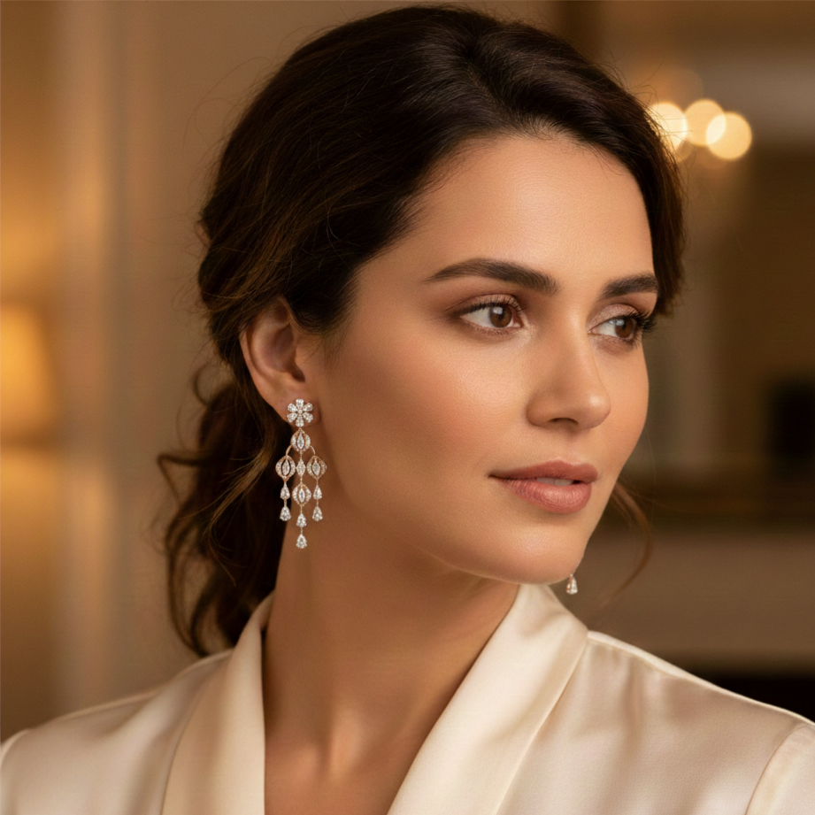 Briselle Luxe Diamond Dangler Earrings - 3