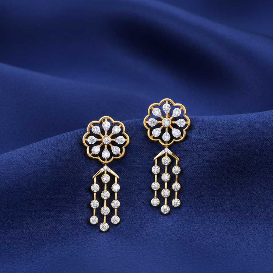 Designer Glow Diamond Dangler Earrings