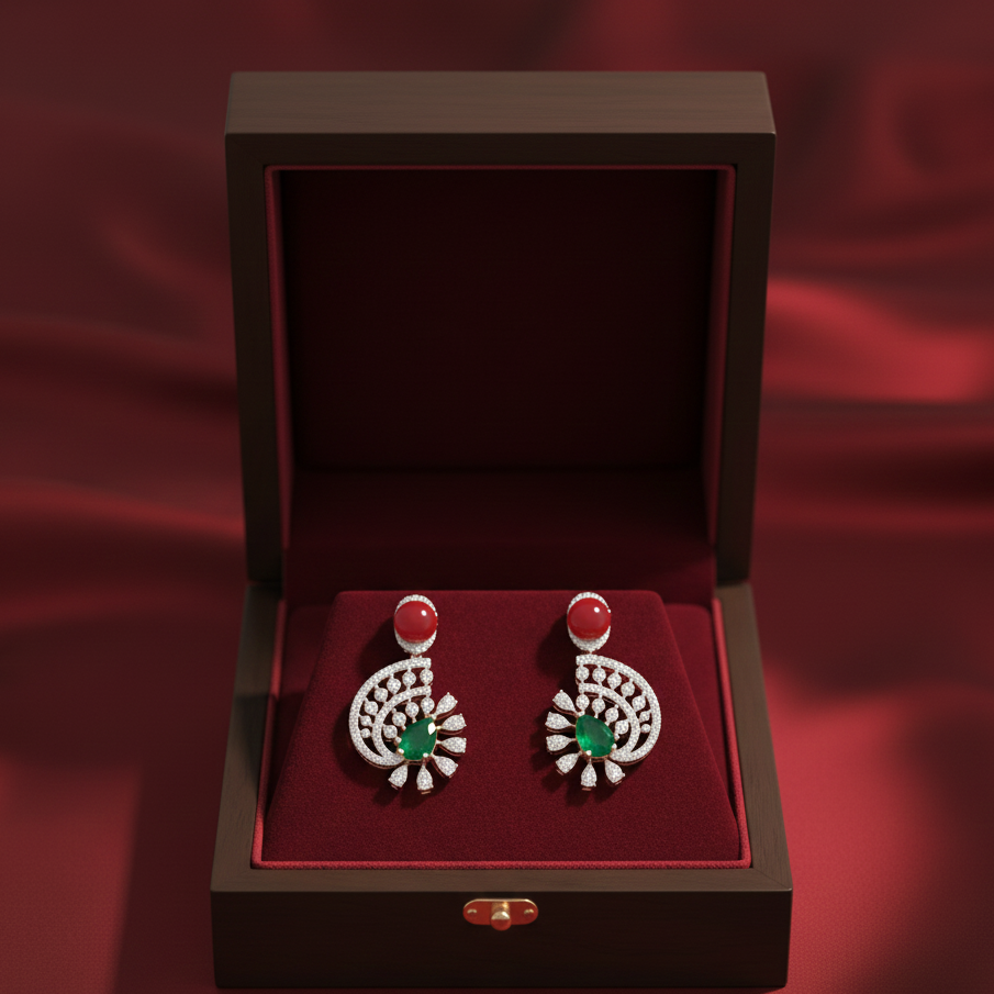 Premium Finish Diamond Dangler Earrings