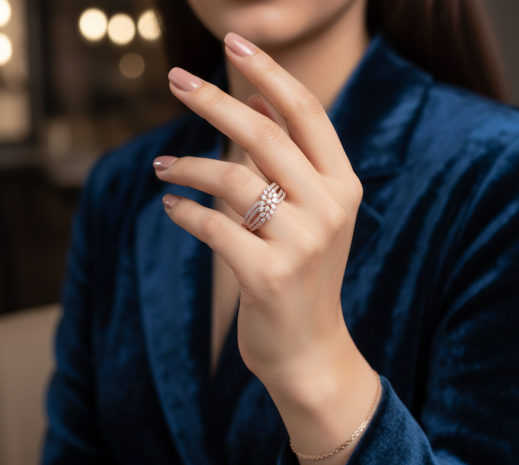 Elegant Aura Diamond Ladies Ring - 3