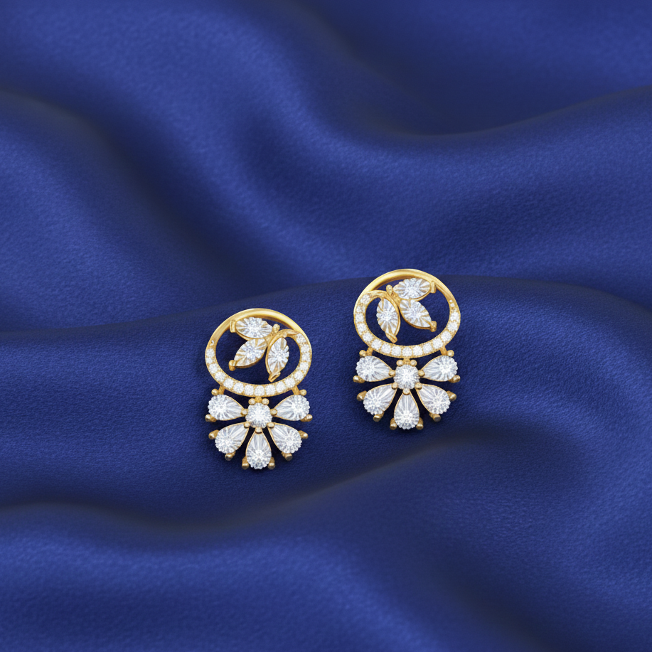 Premium Shine Diamond Stud Earrings - 3