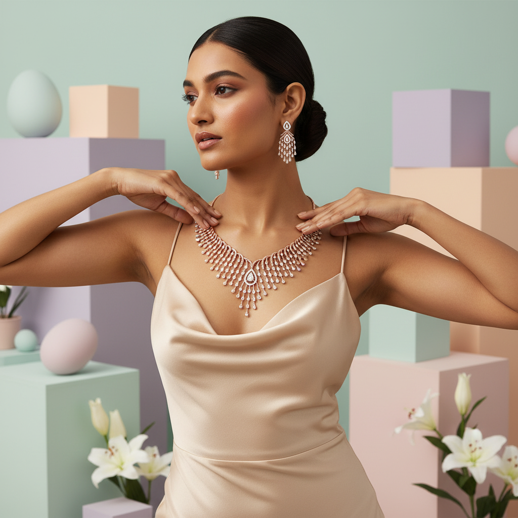 Classic Diamond Glow Necklace Set